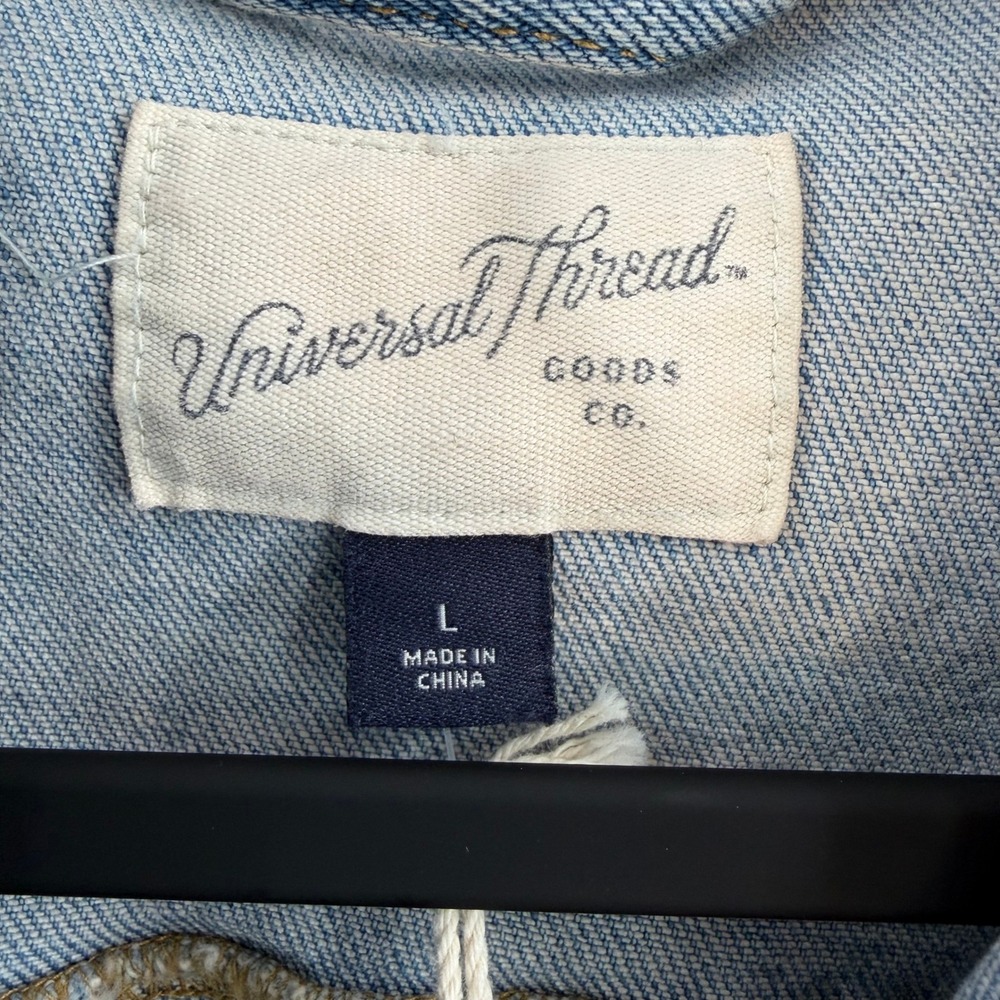 Universal Thread Coastal Cowgirl Denim Vest Women L Coastal Boho Western Indie - Picture 4 of 13